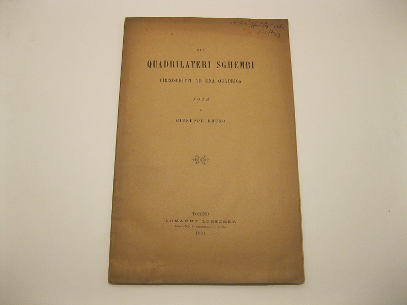 Sui quadrilateri sghembi circoscritti ad una quadrica. Nota